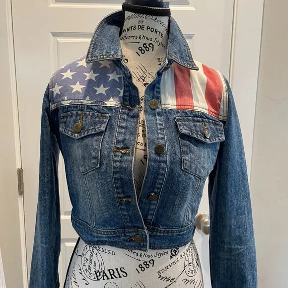 Colorful Jacket Flag Jacket Forever 21 Quizz Jeans Vintage